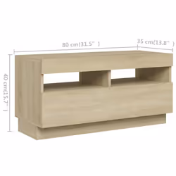 vidaXL TV Cabinet with LED Lights Sonoma Oak TV Stand Living Room Hifi Cabinet - Additional view 8