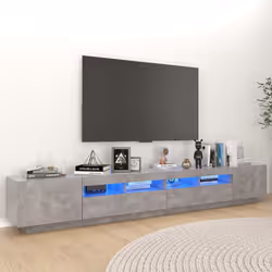 vidaXL TV Cabinet with LED Lights Concrete Grey TV Stand Unit Hifi Cabinet