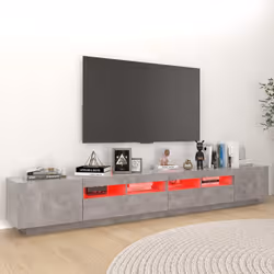 vidaXL TV Cabinet with LED Lights Concrete Grey TV Stand Unit Hifi Cabinet