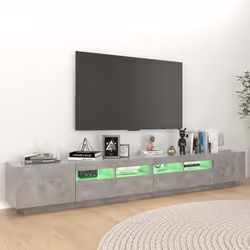 vidaXL TV Cabinet with LED Lights Concrete Grey TV Stand Unit Hifi Cabinet - Additional view 4