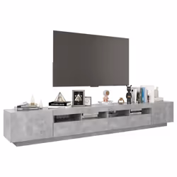 vidaXL TV Cabinet with LED Lights Concrete Grey TV Stand Unit Hifi Cabinet - Additional view 5