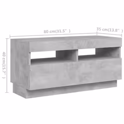 vidaXL TV Cabinet with LED Lights Concrete Grey TV Stand Unit Hifi Cabinet - Additional view 8