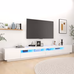 vidaXL TV Cabinet with LED Lights White Bedroom TV Stand Unit Hifi Cabinet
