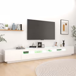 vidaXL TV Cabinet with LED Lights White Bedroom TV Stand Unit Hifi Cabinet - Additional view 4