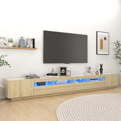 vidaXL TV Cabinet with LED Lights Sonoma Oak TV Stand Living Room Hifi Cabinet