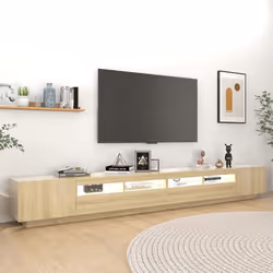 vidaXL TV Cabinet with LED Lights Sonoma Oak TV Stand Living Room Hifi Cabinet