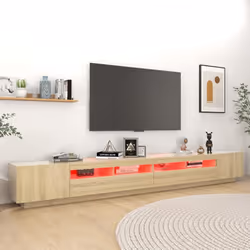vidaXL TV Cabinet with LED Lights Sonoma Oak TV Stand Living Room Hifi Cabinet