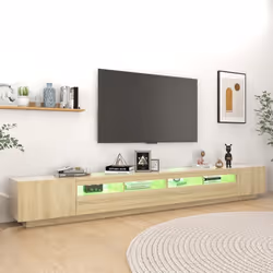 vidaXL TV Cabinet with LED Lights Sonoma Oak TV Stand Living Room Hifi Cabinet - Additional view 4
