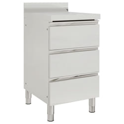 vidaXL 1/2X Commercial Kitchen Cabinet Stainless Steel Home with 2/3 Drawers - cabinet with 3 drawers, 1 pcs