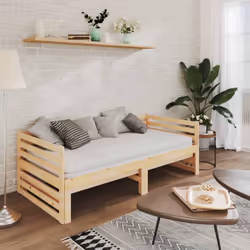 vidaXL Solid Pinewood Pull-out Day Bed 2x(90x200) cm Wooden Sleepover Sofa Bed