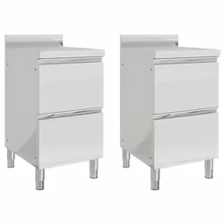 vidaXL 1/2X Commercial Kitchen Cabinet Stainless Steel Home with 2/3 Drawers - cabinet with 2 drawers, 2 pcs