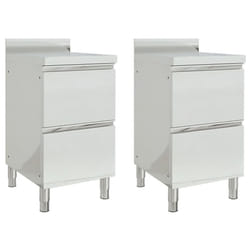 vidaXL 1/2X Commercial Kitchen Cabinet Stainless Steel Home with 2/3 Drawers - cabinet with 2 drawers, 2 pcs