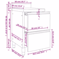vidaXL 1/2X Commercial Kitchen Cabinet Stainless Steel Home with 2/3 Drawers - cabinet + cabinet with 2 drawers, 2 pcs - Additional view 7