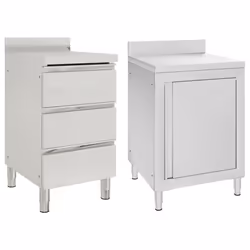 vidaXL 1/2X Commercial Kitchen Cabinet Stainless Steel Home with 2/3 Drawers - cabinet + cabinet with 3 drawers, 2 pcs