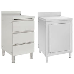 vidaXL 1/2X Commercial Kitchen Cabinet Stainless Steel Home with 2/3 Drawers - cabinet + cabinet with 3 drawers, 2 pcs