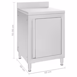 vidaXL 1/2X Commercial Kitchen Cabinet Stainless Steel Home with 2/3 Drawers - cabinet + cabinet with 3 drawers, 2 pcs - Additional view 8