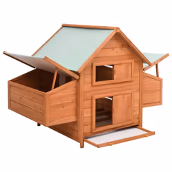 vidaXL Solid Firwood Chicken Coop Outdoor Hen House Small Animal Coop Hutch