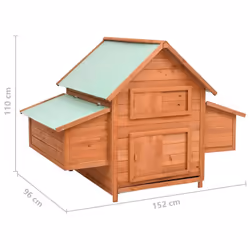 vidaXL Solid Firwood Chicken Coop Outdoor Hen House Small Animal Coop Hutch - Additional view 6
