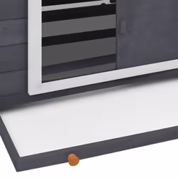 vidaXL Solid Firwood Chicken Coop Grey and White Wooden Hen House Hutch Cage