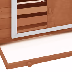 vidaXL Solid Firwood Chicken Coop Mocha and White Wooden Hen House Hutch Cage