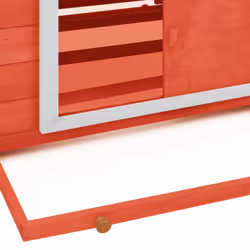 vidaXL Solid Firwood Chicken Coop Red and White Wooden Hen House Hutch Cage