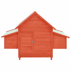vidaXL Solid Firwood Chicken Coop Red and White Wooden Hen House Hutch Cage - Additional view 4
