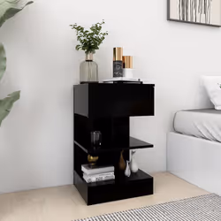 VidaXL 808650 nightstand/bedside table Black