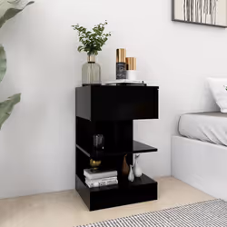VidaXL 808651 nightstand/bedside table Black - Additional view 2