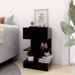 VidaXL 808651 nightstand/bedside table Black - Additional view 3