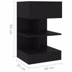 VidaXL 808651 nightstand/bedside table Black - Additional view 8