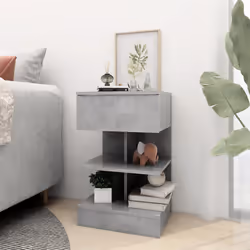 VidaXL 808657 nightstand/bedside table Concrete colour