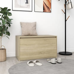 vidaXL Hall Bench Sonoma Oak Engineered Wood Box Hallway Indoor Storage Bench
