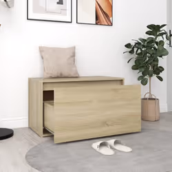 vidaXL Hall Bench Sonoma Oak Engineered Wood Box Hallway Indoor Storage Bench