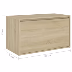 vidaXL Hall Bench Sonoma Oak Engineered Wood Box Hallway Indoor Storage Bench - Additional view 4