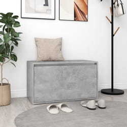 vidaXL Hall Bench Concrete Grey Engineered Wood Hallway Entryway Storage Bench