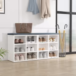 vidaXL Shoe Cabinet Hallway Wall Mounted Shoe Storage Rack Shelf Cupboard - white, 2 - Additional view 10
