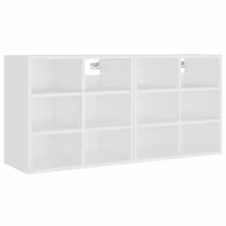 vidaXL Shoe Cabinet Hallway Wall Mounted Shoe Storage Rack Shelf Cupboard - white, 2 - Additional view 4