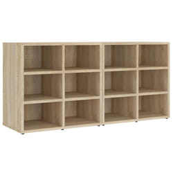 vidaXL Shoe Cabinet Hallway Wall Mounted Shoe Storage Rack Shelf Cupboard - sonoma oak, 2