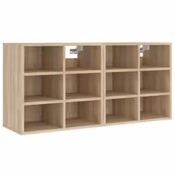 vidaXL Shoe Cabinet Hallway Wall Mounted Shoe Storage Rack Shelf Cupboard - sonoma oak, 2 - Additional view 4