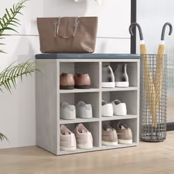 vidaXL Shoe Cabinet Hallway Wall Mounted Shoe Storage Rack Shelf Cupboard - concrete grey, 1 - Additional view 8