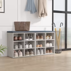 vidaXL Shoe Cabinet Hallway Wall Mounted Shoe Storage Rack Shelf Cupboard - concrete grey, 2 - Additional view 10