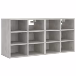 vidaXL Shoe Cabinet Hallway Wall Mounted Shoe Storage Rack Shelf Cupboard - concrete grey, 2
