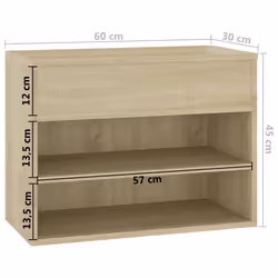 vidaXL Shoe Bench Sonoma Oak Engineered Wood Shoe Organiser Cabinet Rack Bench - Additional view 4