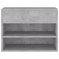 vidaXL Shoe Bench Concrete Grey Engineered Wood Shoe Organiser Cabinet Bench