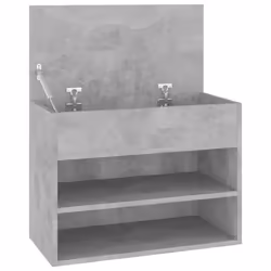vidaXL Shoe Bench Concrete Grey Engineered Wood Shoe Organiser Cabinet Bench - Additional view 4