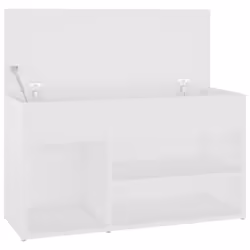 vidaXL Shoe Bench White Engineered Wood Home Shoe Organiser Cabinet Rack Bench - Additional view 7