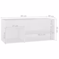 vidaXL Shoe Bench White Engineered Wood Home Shoe Organiser Cabinet Rack Bench - Additional view 8