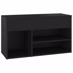 vidaXL Shoe Bench Black Engineered Wood Home Shoe Organiser Cabinet Rack Bench