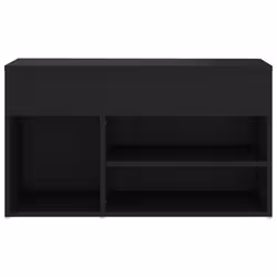 vidaXL Shoe Bench Black Engineered Wood Home Shoe Organiser Cabinet Rack Bench - Additional view 5