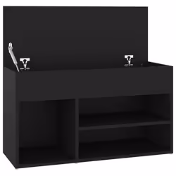 vidaXL Shoe Bench Black Engineered Wood Home Shoe Organiser Cabinet Rack Bench - Additional view 7